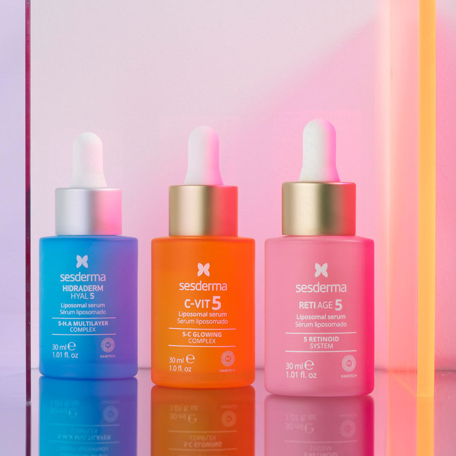 Imagen producto tres serums: Hidraderm hyal 5, cvit-5 y retiage 5